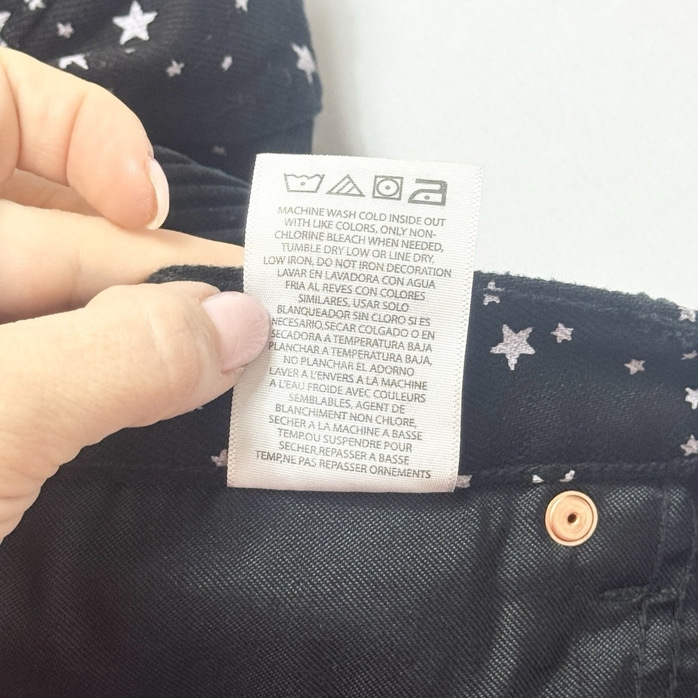 Wrangler Wanderer High Rise Flare Jeans Womens 31 Black Star Print Celestial - Picture 9 of 13